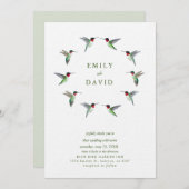 Hummingbirds Wedding Invitation Kaart (Voorkant / Achterkant)