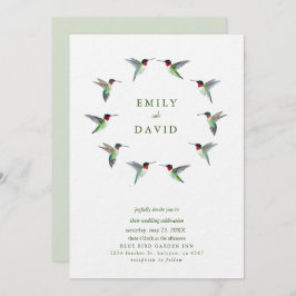 Hummingbirds Wedding Invitation Kaart