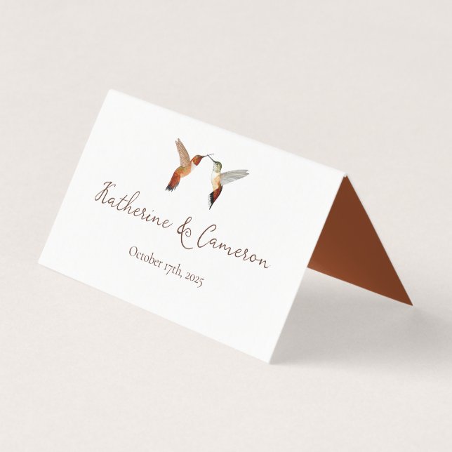 Hummingbirds Wedding Place Cards Kaart (Achterkant)