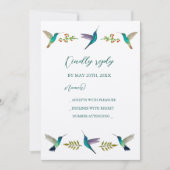 Hummingbirds Wedding RSVP Invitation Kaart (Voorkant)