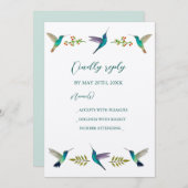 Hummingbirds Wedding RSVP Invitation Kaart (Voorkant / Achterkant)