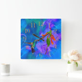 HummingBirds Wildlife Birdlover Gift Vierkante Klok (Huis)