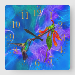 HummingBirds Wildlife Birdlover Gift Vierkante Klok