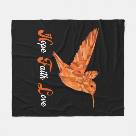 HummingVogel Aml Leukemie Bewustheid Fleece Deken (Voorkant (Horizontaal))