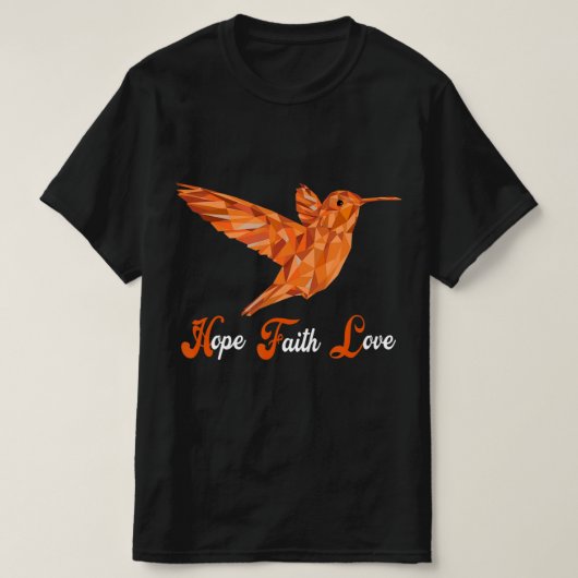 HummingVogel Aml Leukemie Bewustheid T-shirt (Design voorkant)