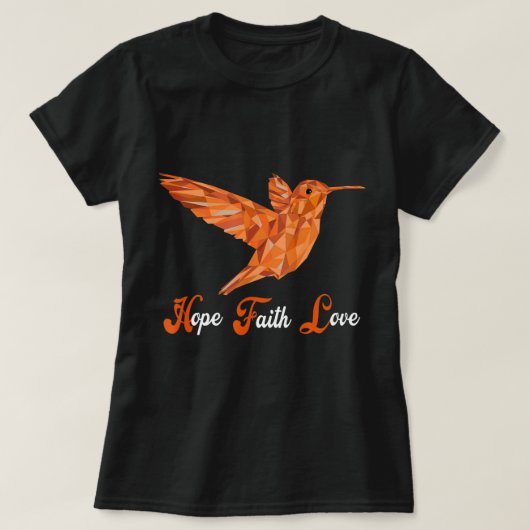 HummingVogel Aml Leukemie Bewustheid T-shirt (Design voorkant)