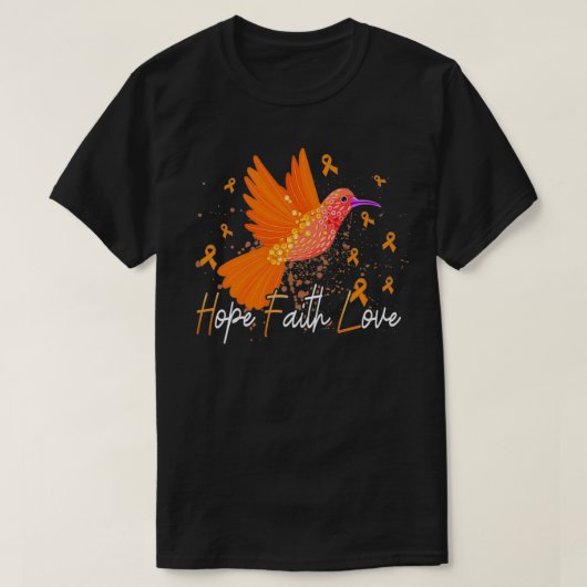 HummingVogel Aml Leukemie Bewustmakingshart T-shirt (Design voorkant)