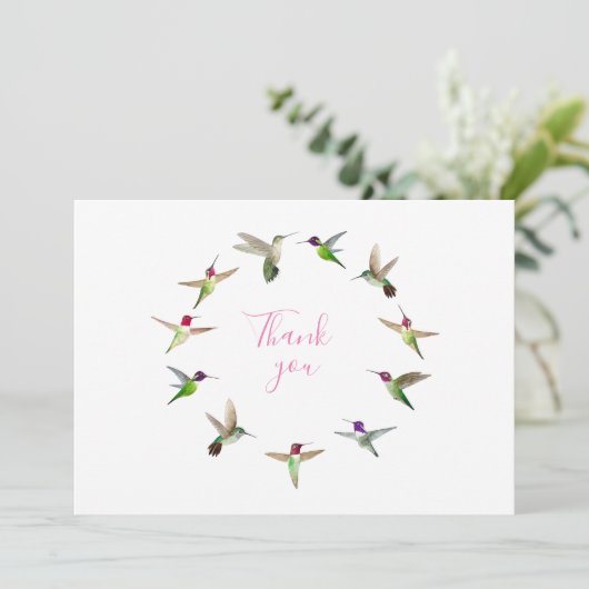 Hummingvogel Bedankkaart (Staand voorkant)