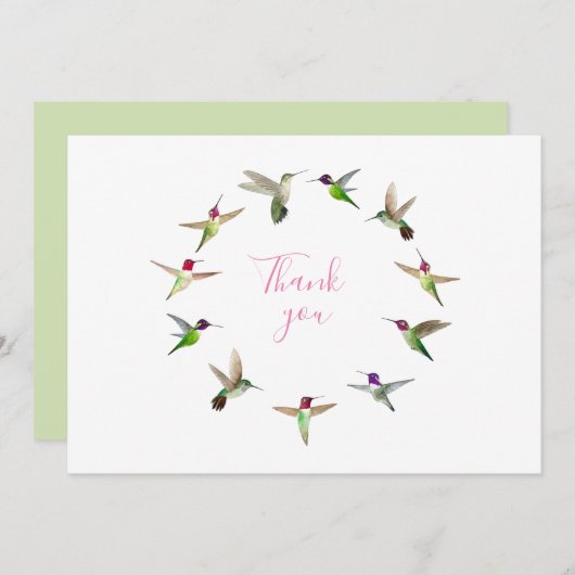 Hummingvogel Bedankkaart (Voorkant / Achterkant)