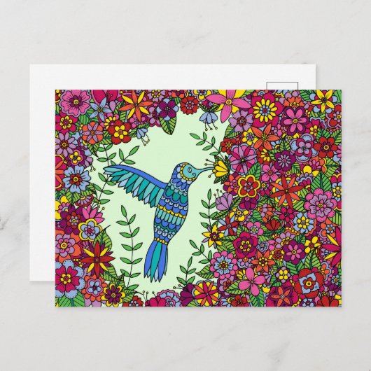 Hummingvogel Briefkaart (Voorkant / Achterkant)