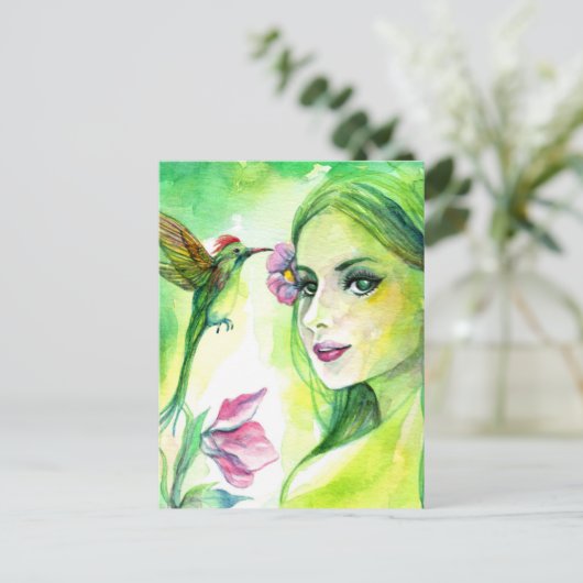 Hummingvogel Briefkaart (Staand voorkant)