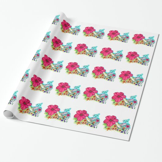 Hummingvogel Cadeaupapier (Uitgerold)