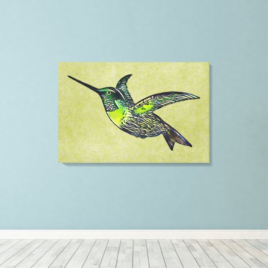 Hummingvogel Canvas Afdruk (Insitu (Houten vloer))