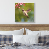 Hummingvogel en bloem canvas afdruk (Insitu (Slaapkamer))