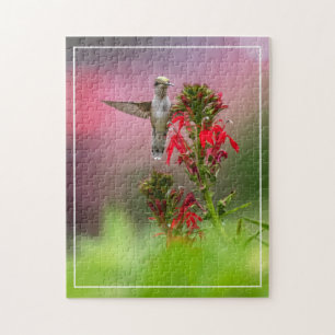 Hummingvogel en kardinaalventilator legpuzzel