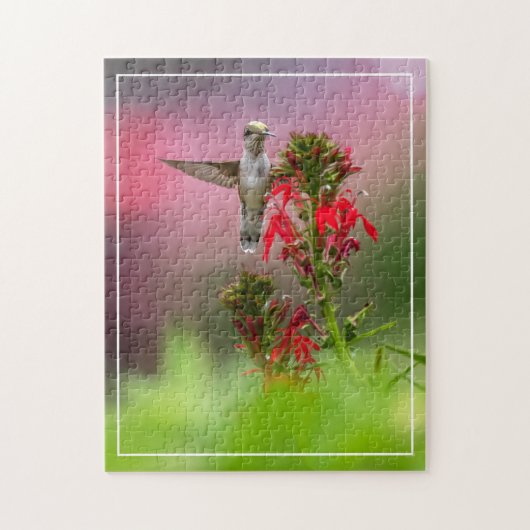 Hummingvogel en kardinaalventilator legpuzzel (Verticaal)
