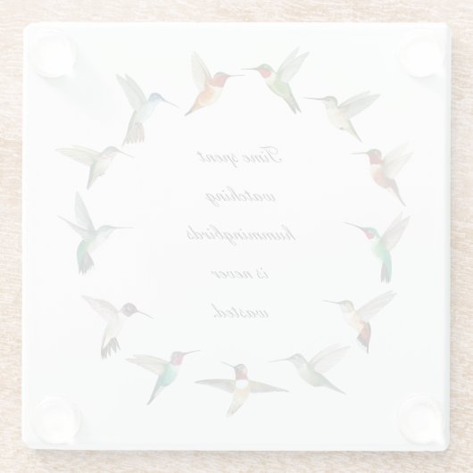 Hummingvogel Glazen Onderzetter (Achterkant)