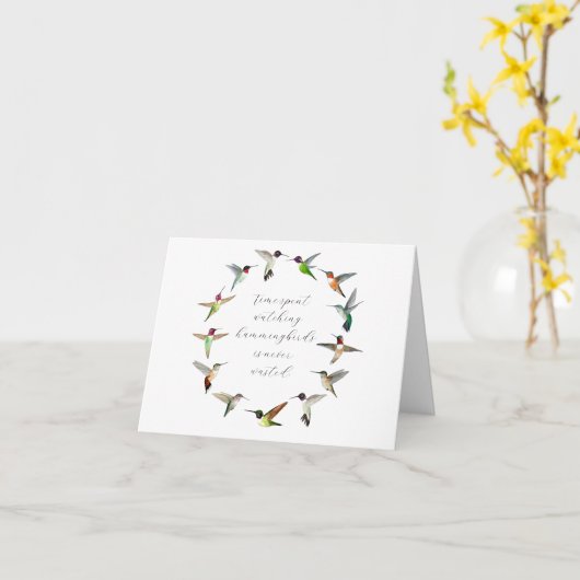 Hummingvogel Kaart (Gele Bloem)