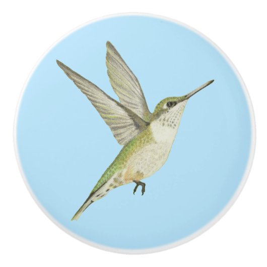 Hummingvogel Keramische Knop (Voorkant)