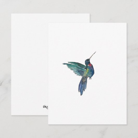 Hummingvogel Notitiekaartje (Voorkant / Achterkant)