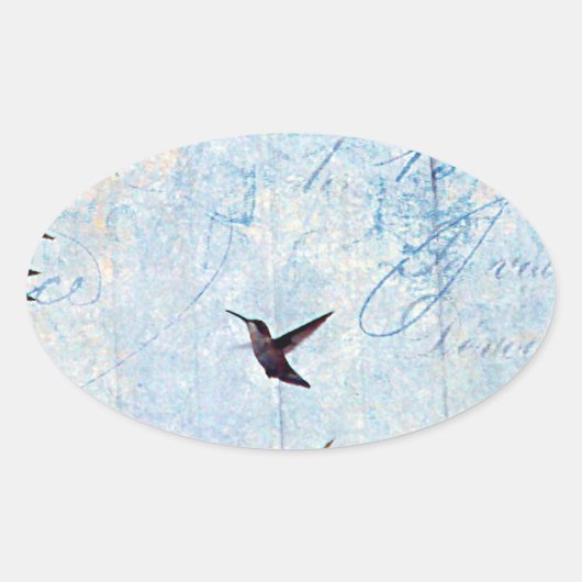 Hummingvogel Ovale Sticker (Voorkant)