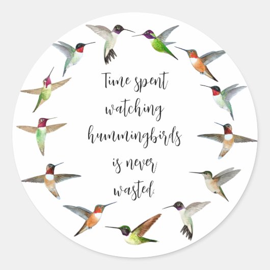 Hummingvogel Ronde Sticker (Voorkant)