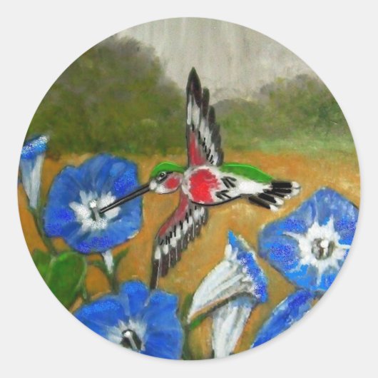 Hummingvogel Ronde Sticker (Voorkant)