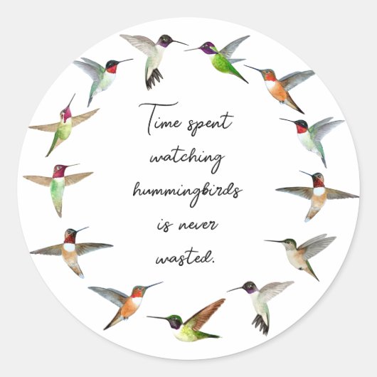 Hummingvogel Ronde Sticker (Voorkant)