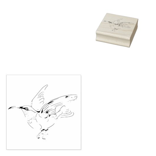 Hummingvogel Rubberstempel (Gestempeld)