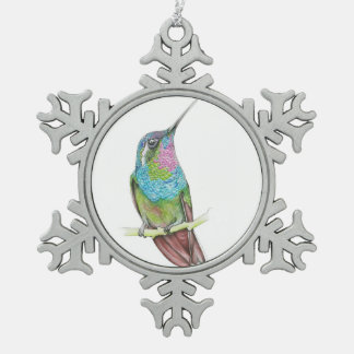 Hummingvogel Tin Sneeuwvlok Ornament