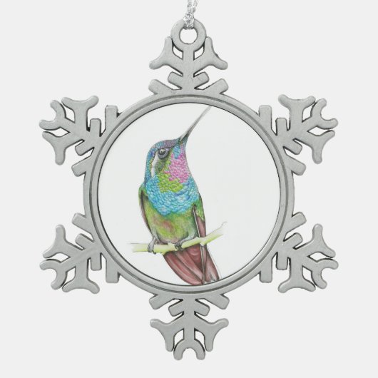 Hummingvogel Tin Sneeuwvlok Ornament (Voorkant)