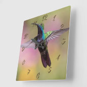 Hummingvogel Vierkante Klok (Hoek)