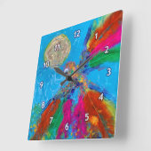 Hummingvogel Vierkante Klok (Hoek)