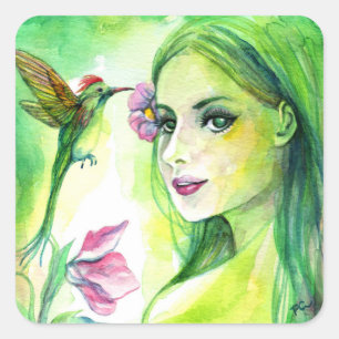 Hummingvogel Vierkante Sticker