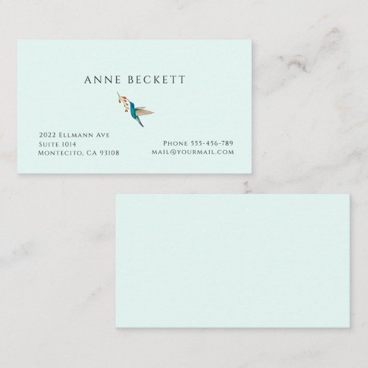 Hummingvogel Visitekaartje (Voorkant / Achterkant)