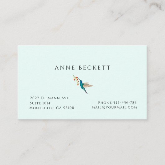 Hummingvogel Visitekaartje (Voorkant)