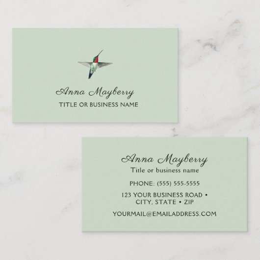 Hummingvogel Visitekaartje (Voorkant / Achterkant)