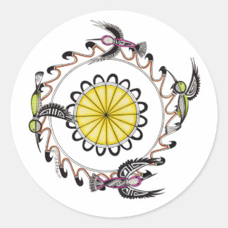 Hummingvogels 2 ronde sticker