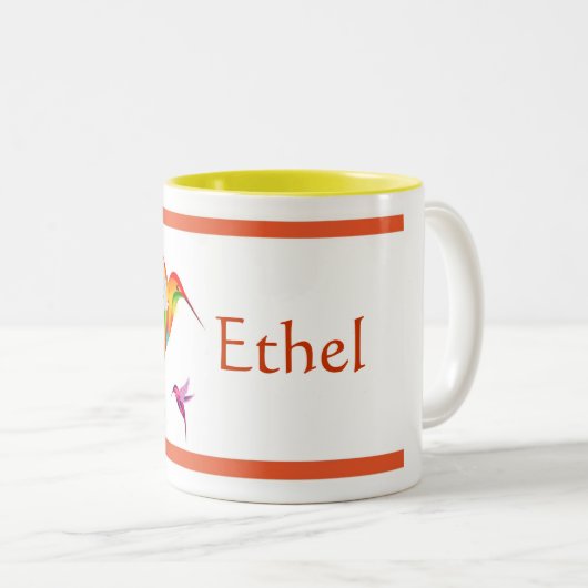 Hummingvogels Aangepaste koffie-Mok Tweekleurige Koffiemok (Voorkant rechts)