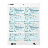 Hummingvogels Aqua- en Koraallabels Etiket (Full Sheet)