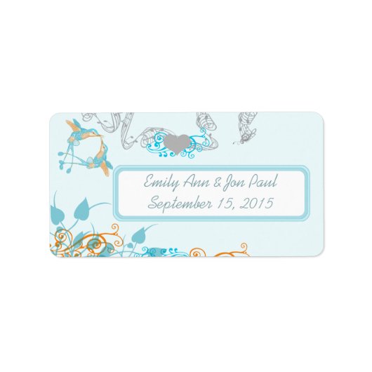 Hummingvogels Aqua- en Koraallabels Etiket (Voorkant)