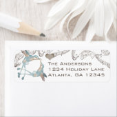 Hummingvogels Aqua- en Koraallabels Etiket (Insitu)