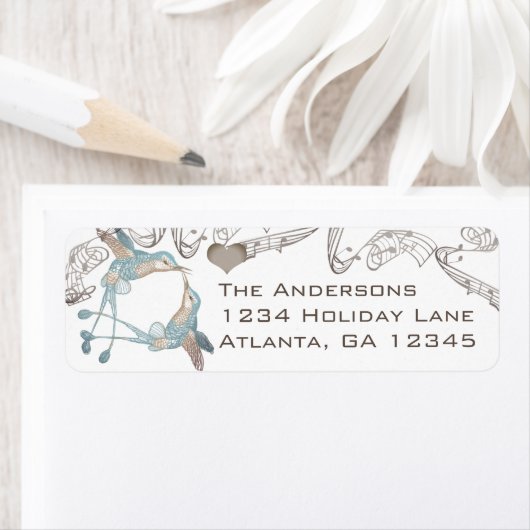  Hummingvogels Aqua- en Koraallabels Etiket (Insitu)