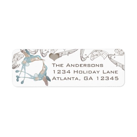  Hummingvogels Aqua- en Koraallabels Etiket (Voorkant)