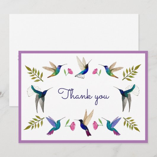 Hummingvogels Bedankkaart (Voorkant / Achterkant)