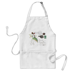 Hummingvogels Bloemen Franse ephemera Fish Apron Standaard Schort
