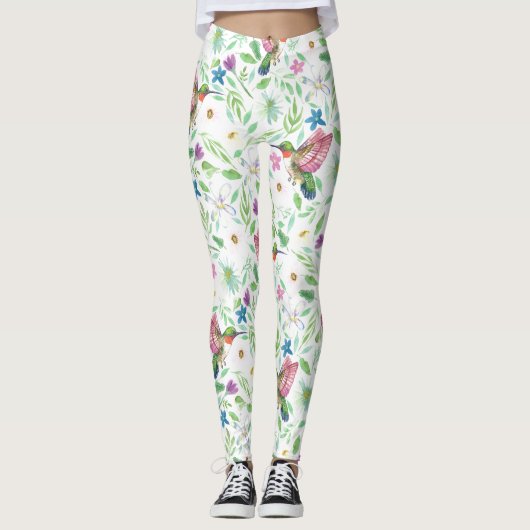 Hummingvogels - Botanische flora Leggings (Voorkant)