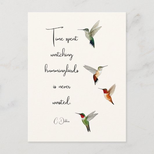 Hummingvogels Briefkaart (Voorkant)