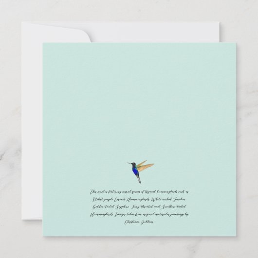 Hummingvogels dank je kaart (Achterkant)