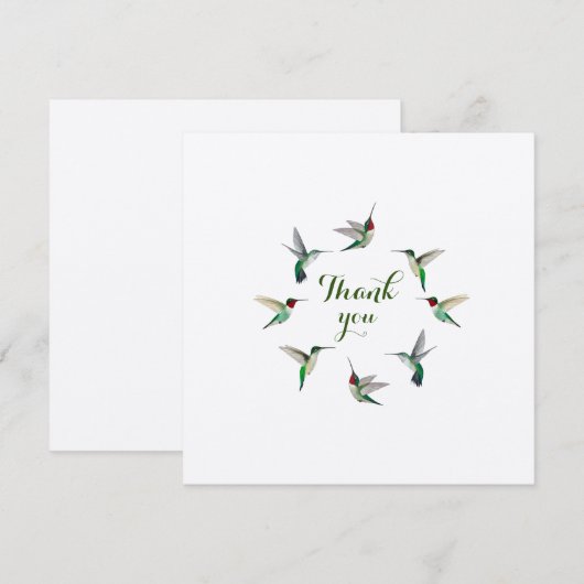 Hummingvogels Dank je wel Bedankkaart (Voorkant / Achterkant)